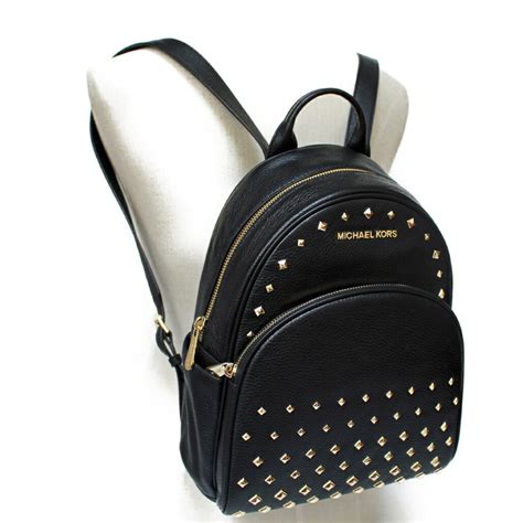 michael kors black abbey backpack|abbey medium leather backpack.